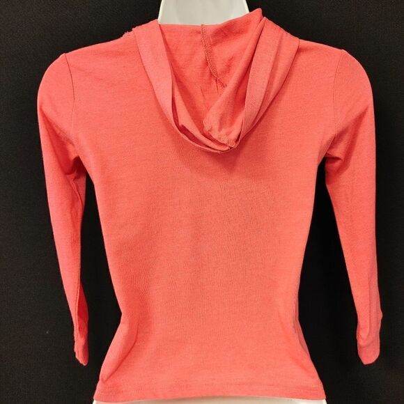 GIRLS FUSCHIA HOODED LONG SLEEVE T SHIRT - Picture 2 of 4